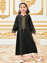 Young Girl Retro Patterned Maxi Long Dress